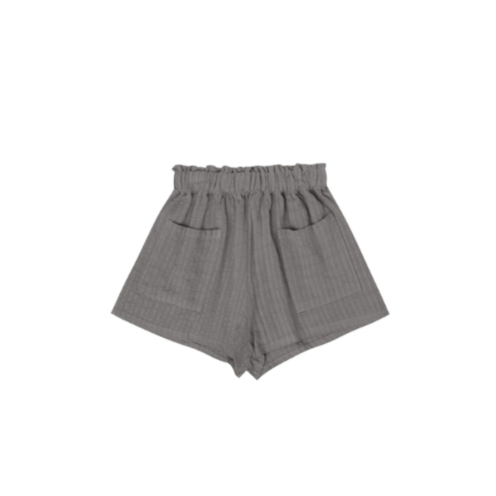Paperbag Shorts Rylee and Cru 8-9Y, Linen blend, Ink Grey, Elastic Waist Pockets